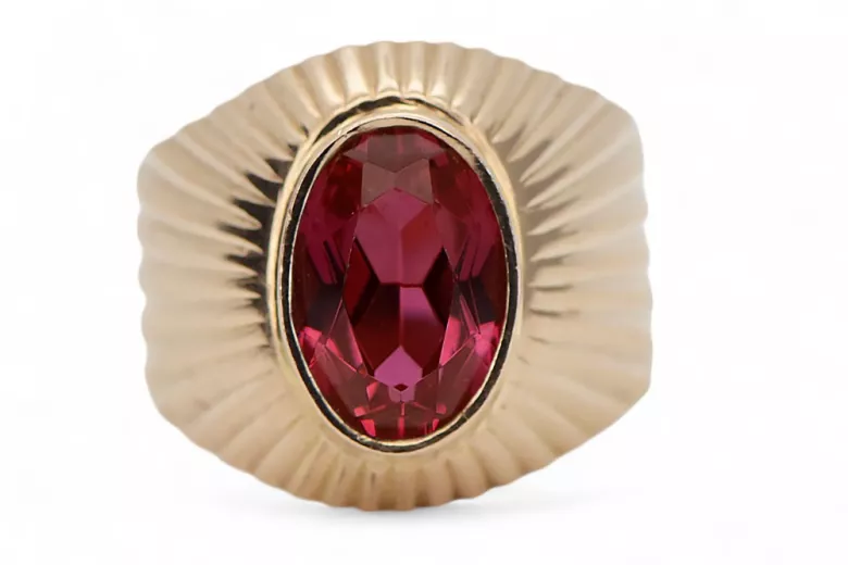 Ring Vintage style Ruby Original Vintage 14K Rose Gold vrc127r